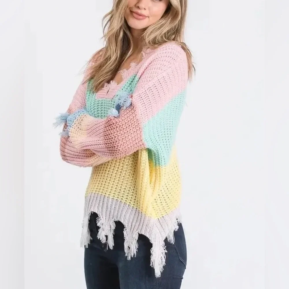 Destroyed Stripe Sweater